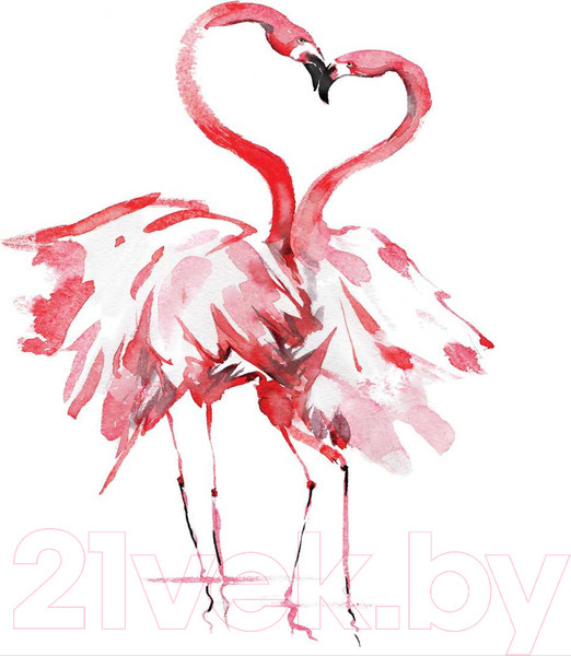 Изображение товара Шторка-занавеска для ванны JoyArty Влюбленные фламинго / sc_14676