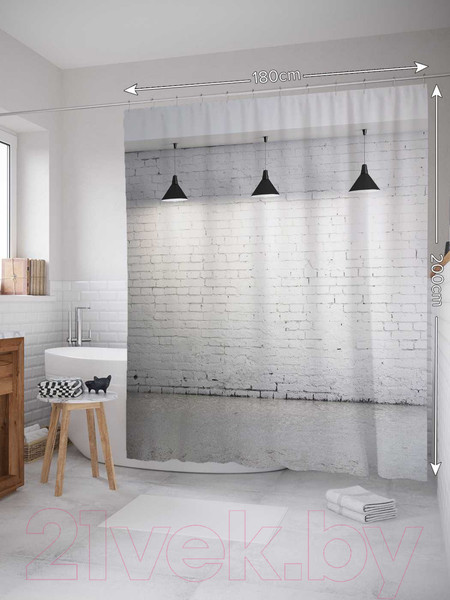 Изображение товара Шторка-занавеска для ванны JoyArty Светлая комната / sc_16355