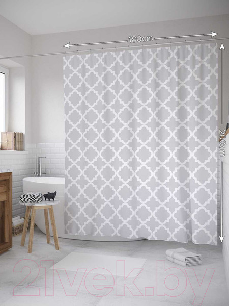 Изображение товара Шторка-занавеска для ванны JoyArty Простой орнамент / sc_10497