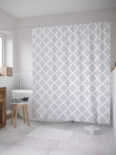 Изображение товара Шторка-занавеска для ванны JoyArty Простой орнамент / sc_10497