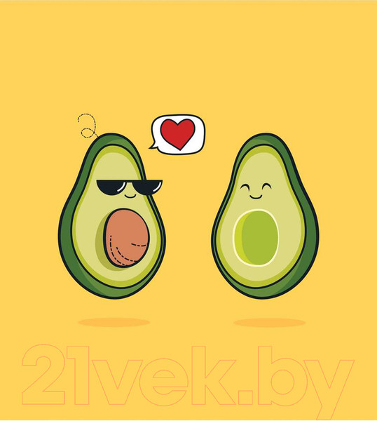 Изображение товара Шторка-занавеска для ванны JoyArty Влюбленные авокадо / sc_91961