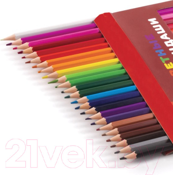 Изображение товара Набор цветных карандашей Пифагор Жираф / 181252 (24шт)