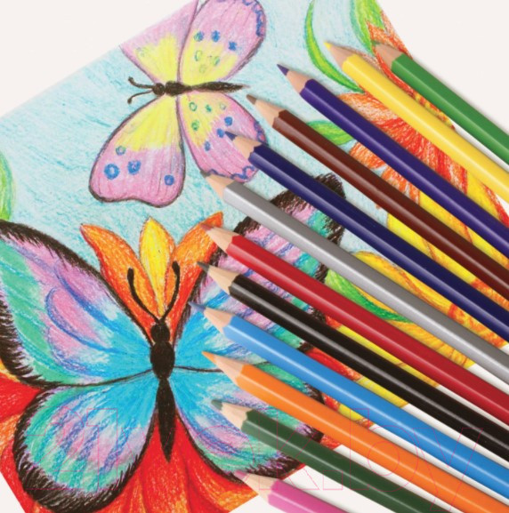 Изображение товара Набор цветных карандашей Пифагор Жираф / 181252 (24шт)