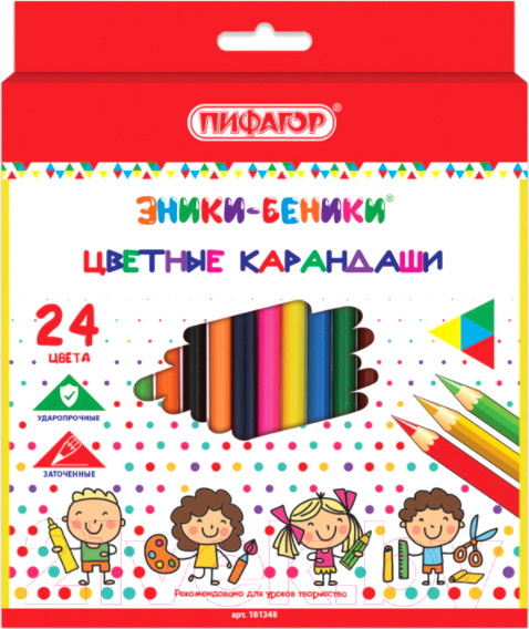 Изображение товара Набор цветных карандашей Пифагор Эники-Беники / 181348 (24шт)