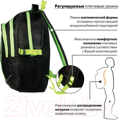 Изображение товара Школьный рюкзак Brauberg Неон / 225520