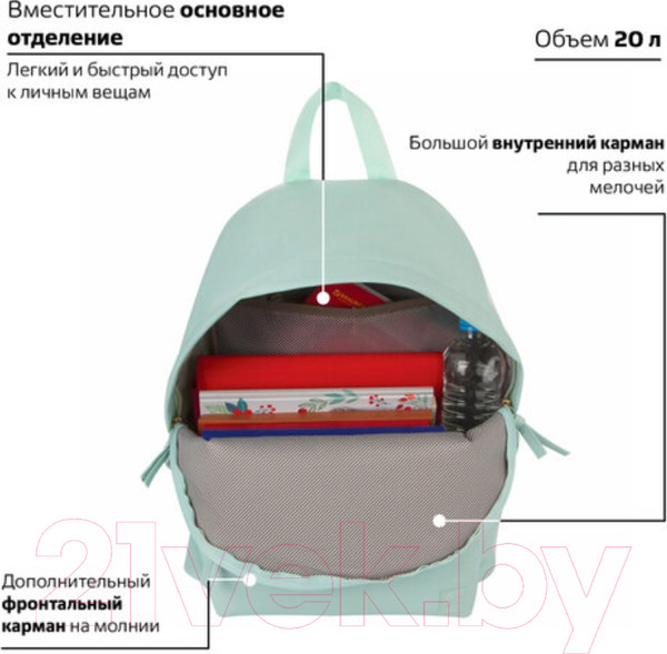 Изображение товара Рюкзак Brauberg Селебрити / 227101 (бирюзовый)
