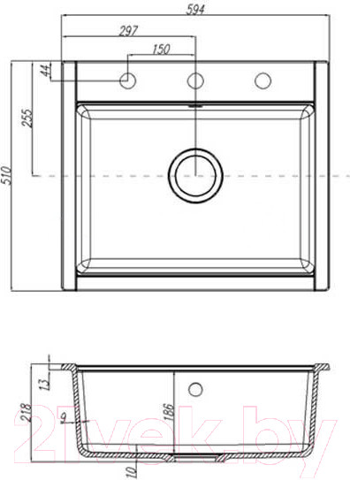 Изображение товара Мойка кухонная Акватон Делия 60 (1A715232LD280)