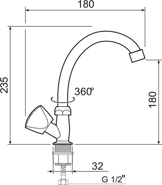 Изображение товара Кран на одну воду РМС SL119-270F