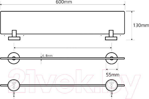 Изображение товара Полка для ванной Bemeta Neo 104102045