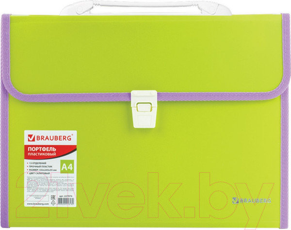 Изображение товара Папка-портфель Brauberg Joy / 227974 (салатовый)