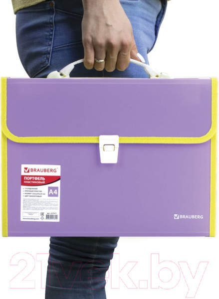 Изображение товара Папка-портфель Brauberg Joy / 227977 (фиолетовый)
