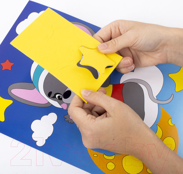 Изображение товара Набор для творчества Юнландия Аппликация из мягкого пластика Eva. Мышонок / 662357