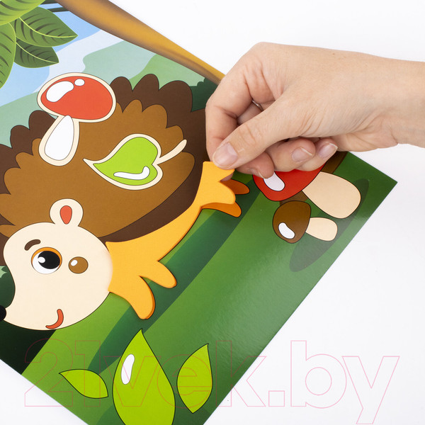 Изображение товара Набор для творчества Юнландия Аппликация из мягкого пластика Eva. Ежик / 662358