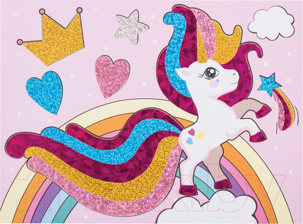 Изображение товара Набор для творчества Юнландия Аппликация из фольги. Пони / 662384