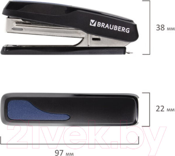 Изображение товара Степлер Brauberg Extra / 229078 (черный/синий)