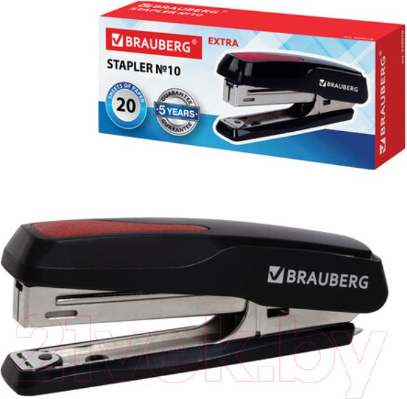 Изображение товара Степлер Brauberg Extra / 229079 (черный/красный)