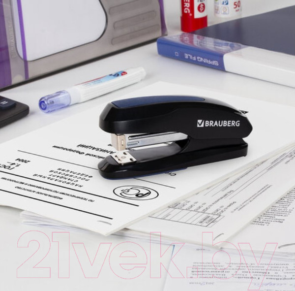 Изображение товара Степлер Brauberg Extra / 229084 (черный/синий)
