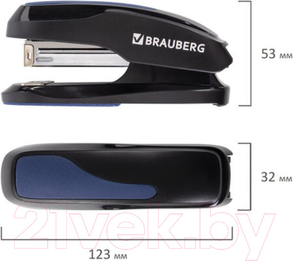 Изображение товара Степлер Brauberg Extra / 229084 (черный/синий)
