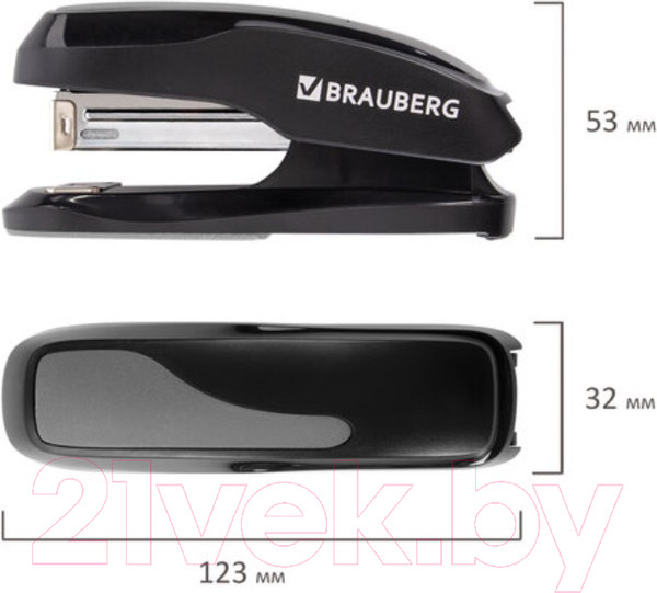 Изображение товара Степлер Brauberg Extra / 229086 (черный/серый)