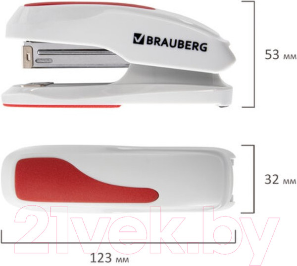 Изображение товара Степлер Brauberg Extra / 229088 (серый/красный)