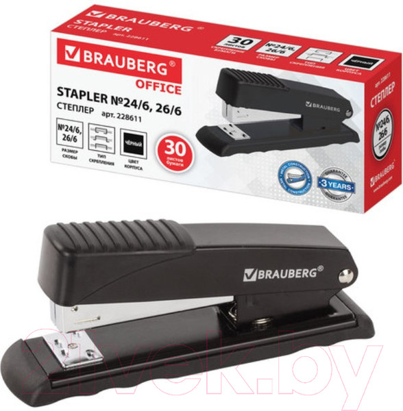 Изображение товара Степлер Brauberg Office / 228611 (черный)