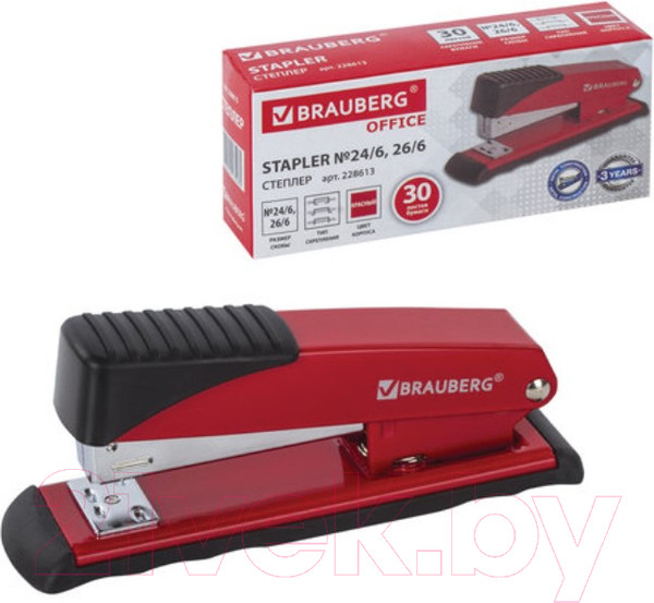Изображение товара Степлер Brauberg Office / 228613 (красный)