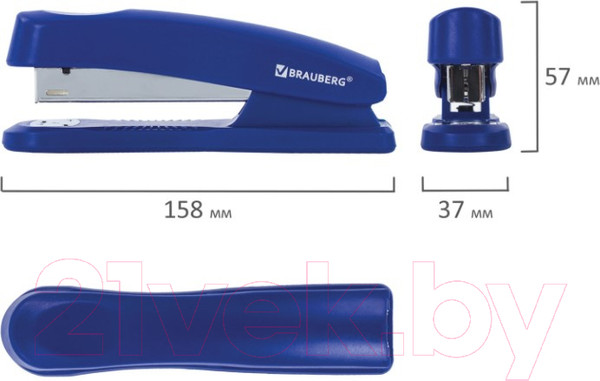 Изображение товара Степлер Brauberg Standard+ / 228607 (синий)