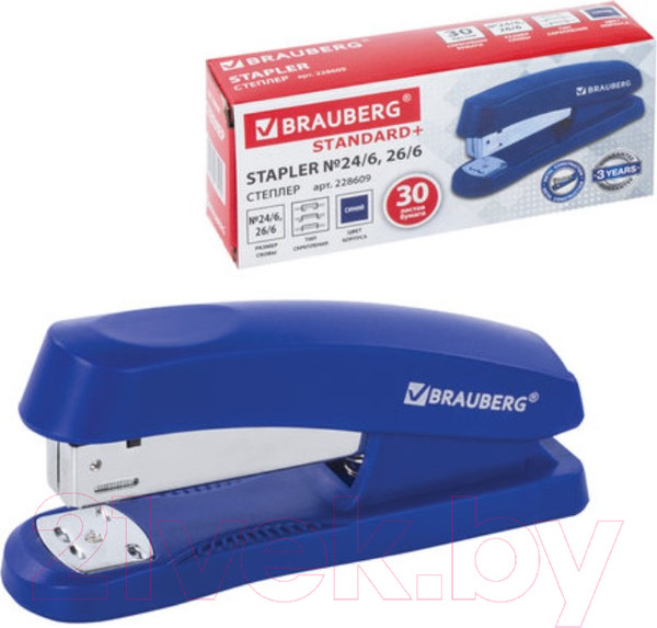 Изображение товара Степлер Brauberg Standard+ / 228609 (синий)