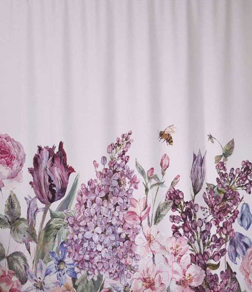 Изображение товара Шторка-занавеска для ванны JoyArty Цветы акварелью / sc_55162V1