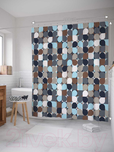 Изображение товара Шторка-занавеска для ванны JoyArty Цветные чудеса / sc_20797