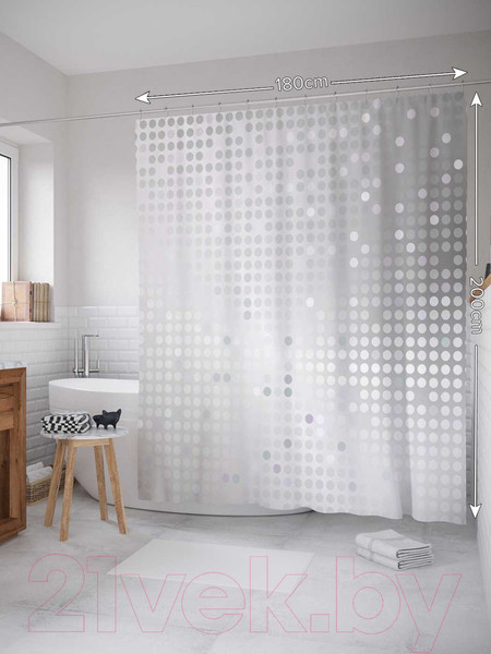 Изображение товара Шторка-занавеска для ванны JoyArty Блестящая текстура / sc_13584