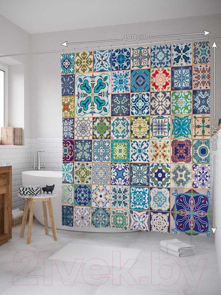 Изображение товара Шторка-занавеска для ванны JoyArty Фантазийный ручей / sc_17029