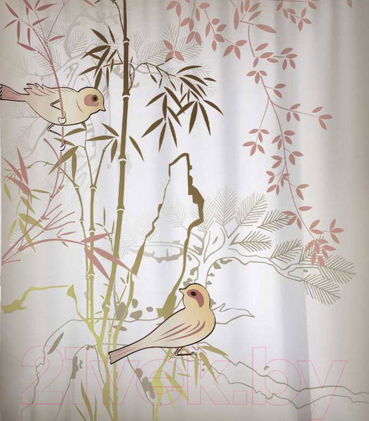 Изображение товара Шторка-занавеска для ванны JoyArty Птицы на ветках / sc_10014