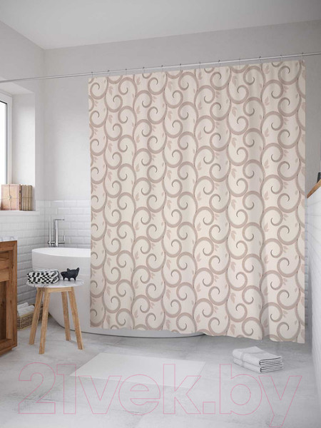 Изображение товара Шторка-занавеска для ванны JoyArty Завитки обычные / sc_13527