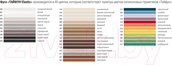 Изображение товара Фуга цементная Тайфун Elastic 200 (2кг, холодный белый)