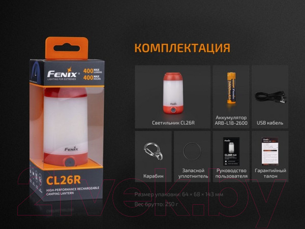 Изображение товара Фонарь Fenix Light CL26R (зеленый)