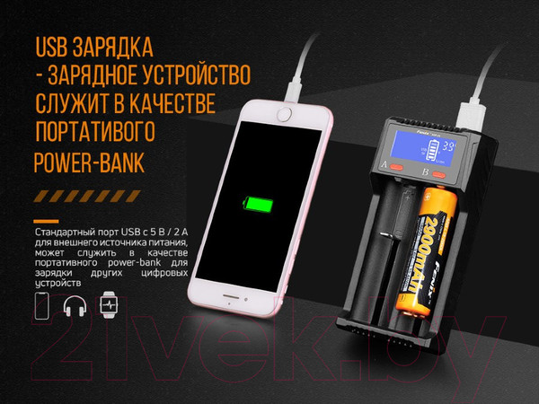 Изображение товара Зарядное устройство для аккумуляторов Fenix Light ARE-D2
