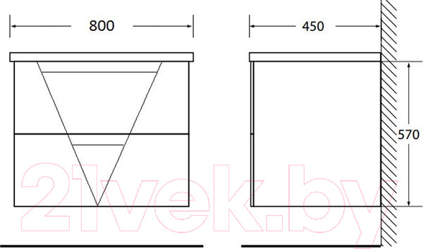 Изображение товара Тумба под умывальник BelBagno VITTORIA-800-2C-SO-GO-P