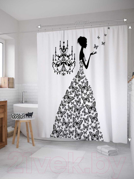 Изображение товара Шторка-занавеска для ванны JoyArty Свадебная Страна / sc_2928
