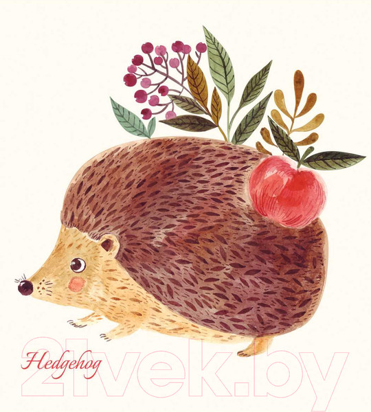 Изображение товара Шторка-занавеска для ванны JoyArty Ежик с яблоком / sc_31293