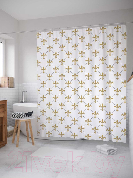 Изображение товара Шторка-занавеска для ванны JoyArty Сетка с орнаментом / sc_14849