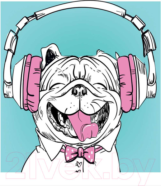 Изображение товара Шторка-занавеска для ванны JoyArty Модный пес / sc_30349