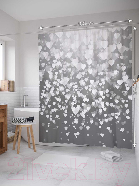 Изображение товара Шторка-занавеска для ванны JoyArty Дым любви / sc_11752
