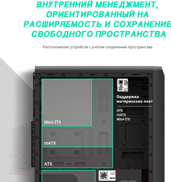 Изображение товара Корпус для компьютера Zalman S2 TG (без БП, черный)
