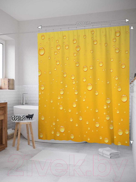 Изображение товара Шторка-занавеска для ванны JoyArty Крупные капли / sc_21880