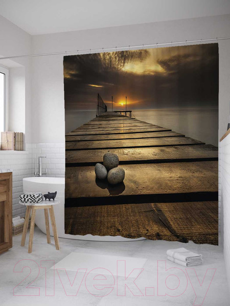 Изображение товара Шторка-занавеска для ванны JoyArty Потерянные камни / sc_8948