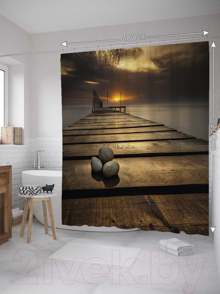 Изображение товара Шторка-занавеска для ванны JoyArty Потерянные камни / sc_8948