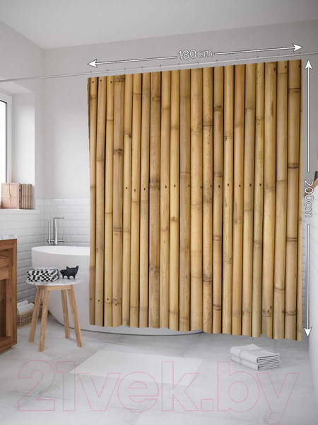 Изображение товара Шторка-занавеска для ванны JoyArty Прочный бамбук / sc_4731
