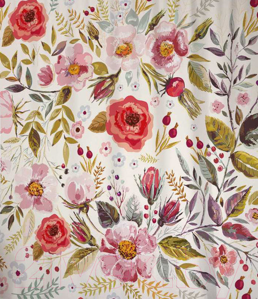 Изображение товара Шторка-занавеска для ванны JoyArty Цветочная солянка / sc_30479