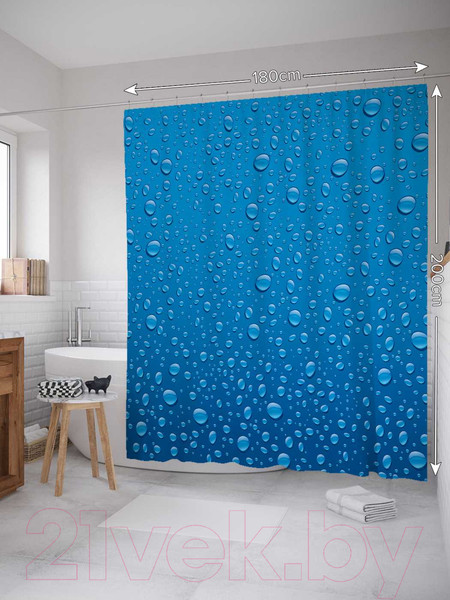 Изображение товара Шторка-занавеска для ванны JoyArty Дождевые следы / sc_19802